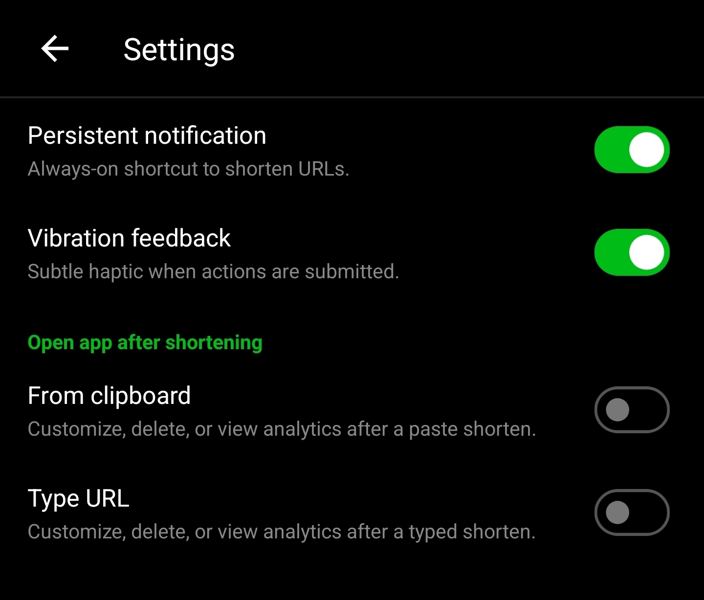 Settings